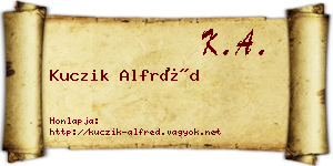 Kuczik Alfréd névjegykártya